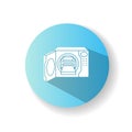 Steam autoclave turquoise flat design long shadow glyph icon