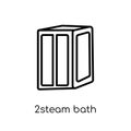 2Steam bath icon. Trendy modern flat linear vector 2Steam bath i