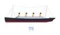 Steam boat, ship design of old times vector