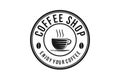 Steam coffee drinks and coffee cup, coffee shop logo