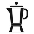 Steam coffee pot icon simple vector. Cafe hot