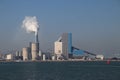 Steam comes out the chimney of the coal power plant of Engie in the Rotterdam Maasvlakte harbor in The Netherlands