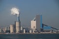 Steam comes out the chimney of the coal power plant of Engie in the Rotterdam Maasvlakte harbor in The Netherlands.