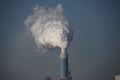 Steam comes out the chimney of the coal power plant of Engie in the Rotterdam Maasvlakte harbor in The Netherlands