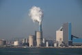 Steam comes out the chimney of the coal power plant of Engie in the Rotterdam Maasvlakte harbor in The Netherlands