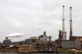 Steam comes out of the Chimneys at Tata steel production plant in IJmuiden