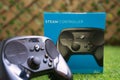 Steam Controller by Valve with its original box in calm early cold morning