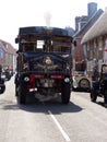 Steam driven vehicle at D day celebrations in typical Hampshire village in England