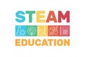 STEAM Education vector colored banner or illustration Royalty Free Stock Photo