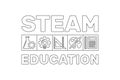 STEAM Education vector concept outline banner or illustration Royalty Free Stock Photo