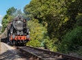 Steam engine approaching Kingswear station, Dartmouth, United Kingdom Royalty Free Stock Photo