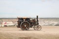 A steam engine at the great dorset steam fair in summer