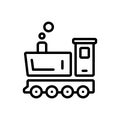 Black line icon for Steam Engine, transportation and train Royalty Free Stock Photo