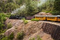 Steam Engine Train in Mountains Royalty Free Stock Photo