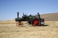 Steam engine in a wheat field. Royalty Free Stock Photo