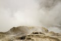 Steam from erupting geyser in Upper Geyser Basin, Yellowstone Na Royalty Free Stock Photo