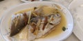 Steam fish with dry tamarin skin