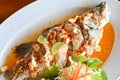 Steamed fish with lime - Thai food