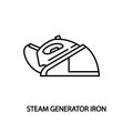 Steam generator iron line flat icon. Concept for web banners, site and printed materials.