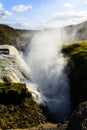 Steam from icelandic waterfall Royalty Free Stock Photo