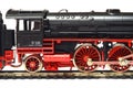 Steam loco model train on white