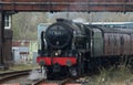 Steam loco 46115 Scots Guardsman Carnforth Royalty Free Stock Photo