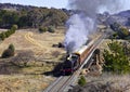 Steam locomotive 3016 travelling through countrysi