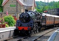 Steam locomotive in Arley Station. Royalty Free Stock Photo