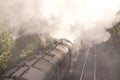 Steam locomotive as it steams past. Royalty Free Stock Photo