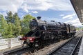 Steam locomotive Aviemore station Highland Scotland