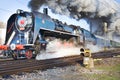 Steam locomotive 475.1 called Slechticna, SmÃÂ­chov railway station, Prague, Czech republic.