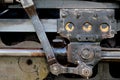 Steam locomotive coupling rods Royalty Free Stock Photo