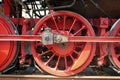 Steam locomotive detail with cranks and