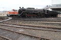 Steam locomotive and diesel locomotive in Umekoji steam locomotive shed, Kyoto