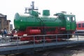 Steam locomotive FLC-077 (Meiningen) on the railway turntable