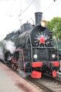 Steam locomotive, front view Royalty Free Stock Photo