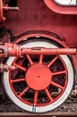 Steam locomotive front wheel detail Royalty Free Stock Photo