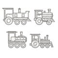 Steam locomotive icons, vector
