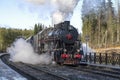 Steam locomotive L-5164 with retro train \