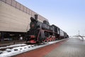 Steam locomotive near the war museum in the Prokhorovka village Belgorod region Russia