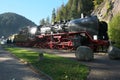 A Steam Locomotive reserved at Triberg Railway station of the Black Forest Railway in the morning