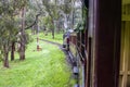 The steam Locomotive 2-6-2T 7A class pull the carriages on Puffing Billy railway Royalty Free Stock Photo