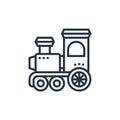 steam locomotive vector icon isolated on white background. Outline, thin line steam locomotive icon for website design and mobile Royalty Free Stock Photo