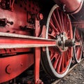 Steam locomotive wheel detail Royalty Free Stock Photo