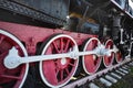 Steam locomotive wheel The history railway transport Royalty Free Stock Photo