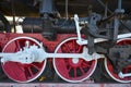 Steam locomotive wheel The history railway transport Royalty Free Stock Photo