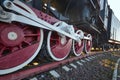 Steam locomotive wheel The history railway transport Royalty Free Stock Photo