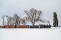 Steam Locomotive Winter Landscape Royalty Free Stock Photo