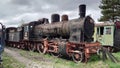 Steam locomotives museum in Sibiu, Romania - retro rail ways trains and locomotives Royalty Free Stock Photo