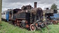 Steam locomotives museum in Sibiu, Romania - retro rail ways trains and locomotives Royalty Free Stock Photo